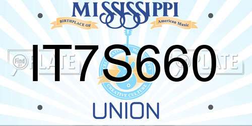 IT7S660 Mississippi License Plate