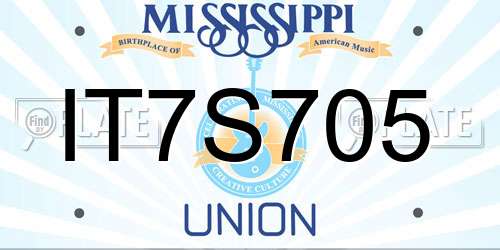 IT7S705 Mississippi License Plate
