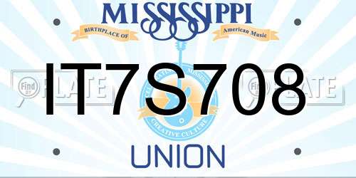 IT7S708 Mississippi License Plate
