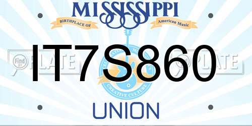 IT7S860 Mississippi License Plate