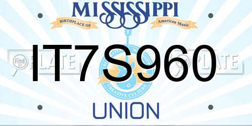 IT7S960 Mississippi License Plate