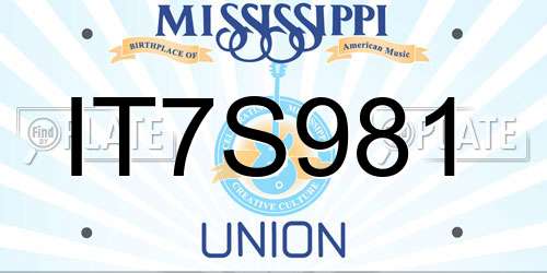 IT7S981 Mississippi License Plate