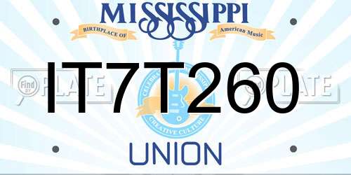 IT7T260 Mississippi License Plate