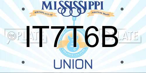 IT7T6B Mississippi License Plate