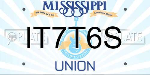 IT7T6S Mississippi License Plate