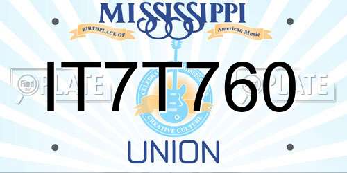 IT7T760 Mississippi License Plate