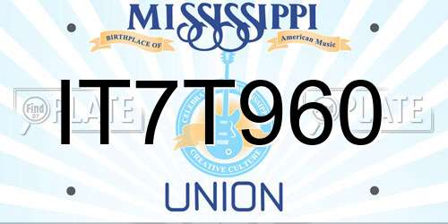 IT7T960 Mississippi License Plate