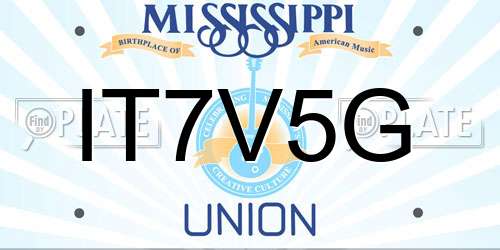 IT7V5G Mississippi License Plate