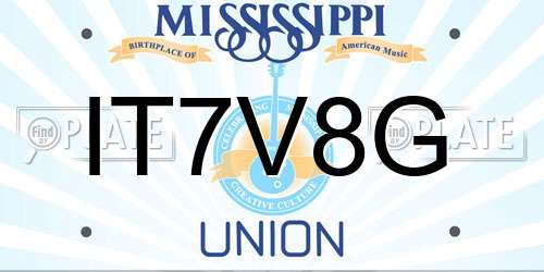 IT7V8G Mississippi License Plate