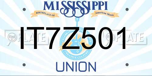 IT7Z501 Mississippi License Plate