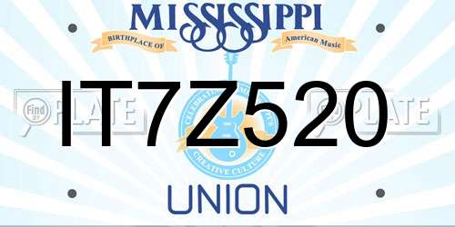 IT7Z520 Mississippi License Plate