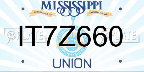IT7Z660 Mississippi License Plate