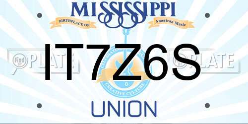 IT7Z6S Mississippi License Plate