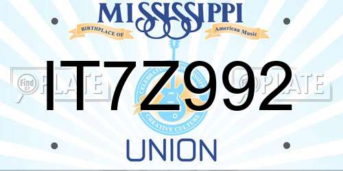 IT7Z992 Mississippi License Plate