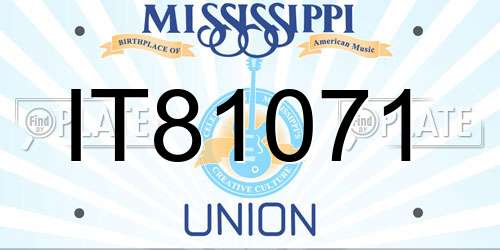 IT81071 Mississippi License Plate