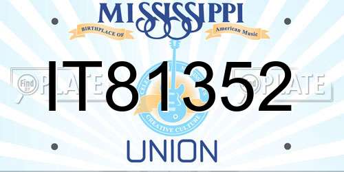 IT81352 Mississippi License Plate