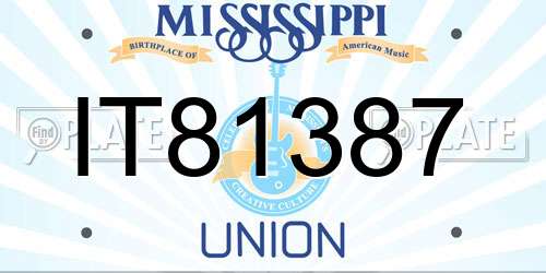 IT81387 Mississippi License Plate