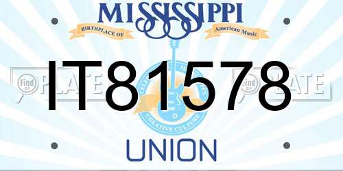 IT81578 Mississippi License Plate