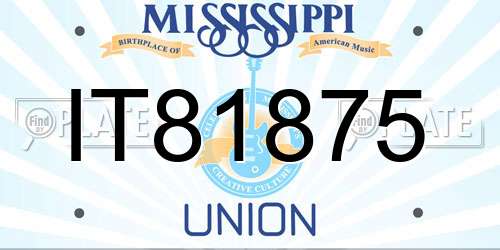 IT81875 Mississippi License Plate