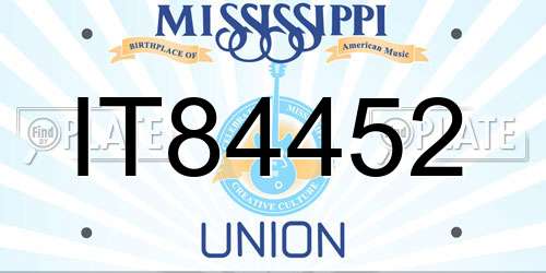 IT84452 Mississippi License Plate