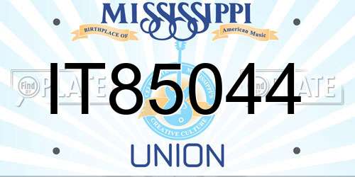 IT85044 Mississippi License Plate