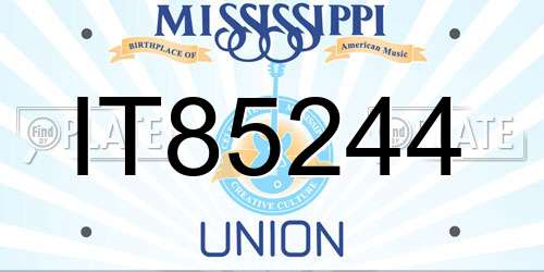 IT85244 Mississippi License Plate