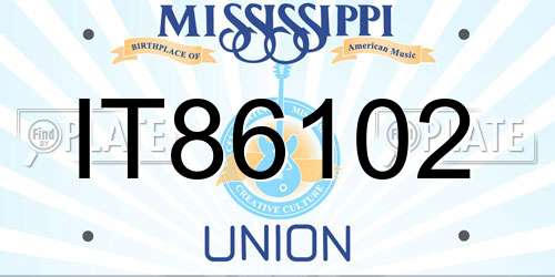 IT86102 Mississippi License Plate