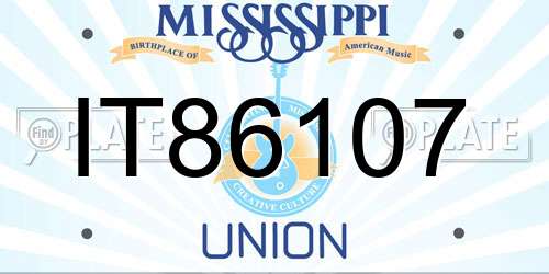 IT86107 Mississippi License Plate
