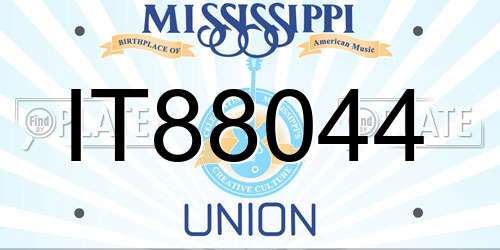 IT88044 Mississippi License Plate