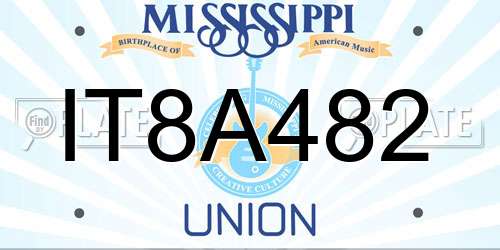 IT8A482 Mississippi License Plate