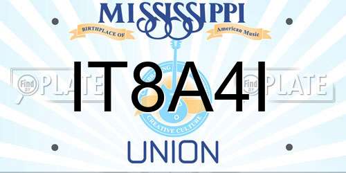 IT8A4I Mississippi License Plate