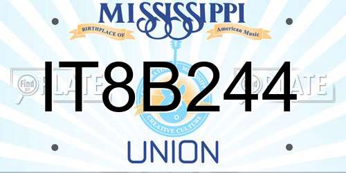 IT8B244 Mississippi License Plate