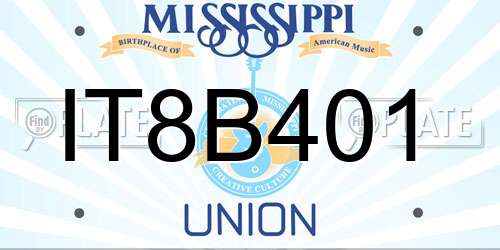 IT8B401 Mississippi License Plate