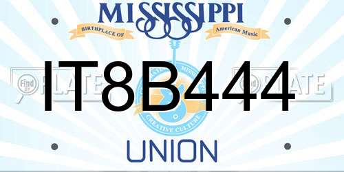 IT8B444 Mississippi License Plate