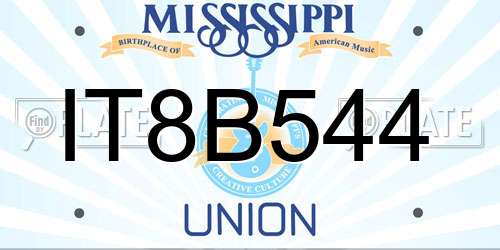 IT8B544 Mississippi License Plate