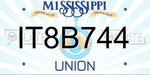 IT8B744 Mississippi License Plate