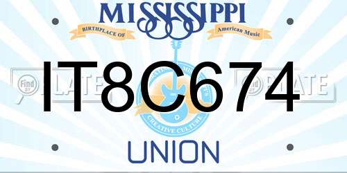 IT8C674 Mississippi License Plate