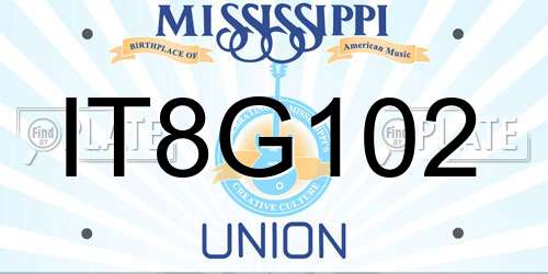 IT8G102 Mississippi License Plate