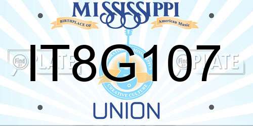 IT8G107 Mississippi License Plate