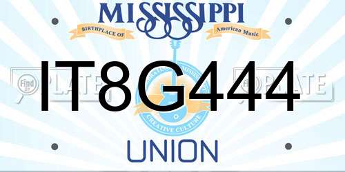 IT8G444 Mississippi License Plate