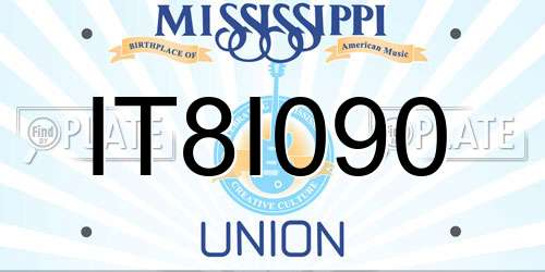 IT8I090 Mississippi License Plate