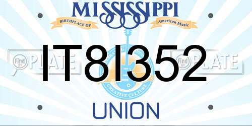 IT8I352 Mississippi License Plate