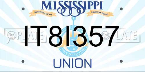 IT8I357 Mississippi License Plate