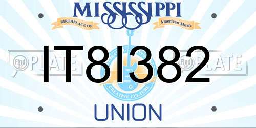 IT8I382 Mississippi License Plate