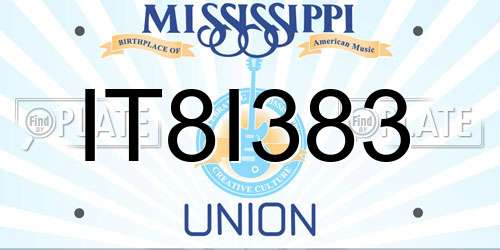 IT8I383 Mississippi License Plate