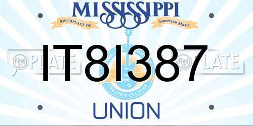 IT8I387 Mississippi License Plate