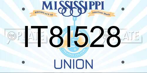 IT8I528 Mississippi License Plate