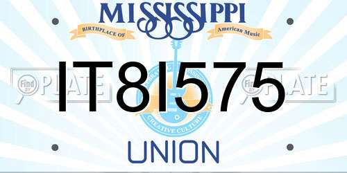 IT8I575 Mississippi License Plate