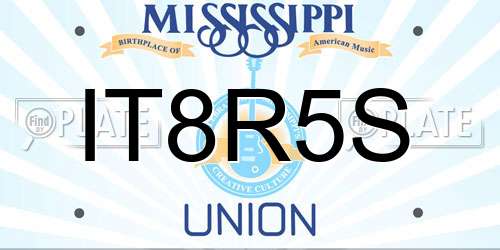 IT8R5S Mississippi License Plate