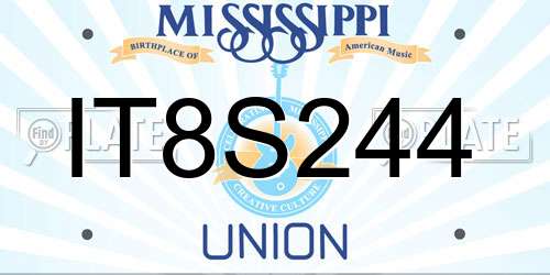 IT8S244 Mississippi License Plate